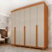 Guarda-Roupa Casal Joinville com Pés 6 Portas 4 Gavetas Cinamomo e Off White