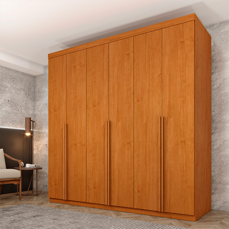 Guarda-Roupa Casal Joinville sem Pés 6 Portas 4 Gavetas Cinamomo