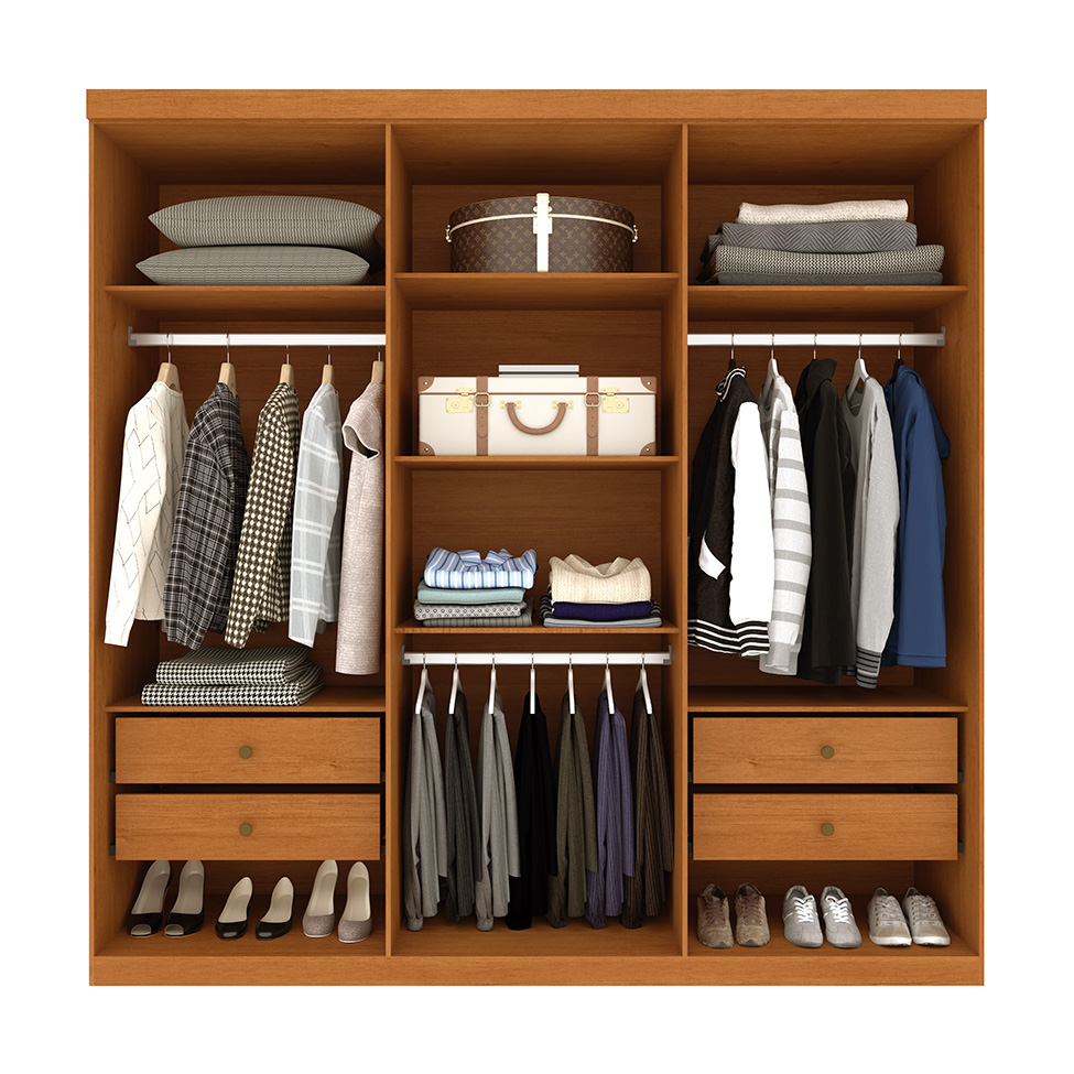 Guarda-Roupa Casal Joinville sem Pés 6 Portas 4 Gavetas Cinamomo