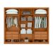 Guarda-Roupa Casal Leeder com Pés 6 Portas 6 Gavetas Amêndoa