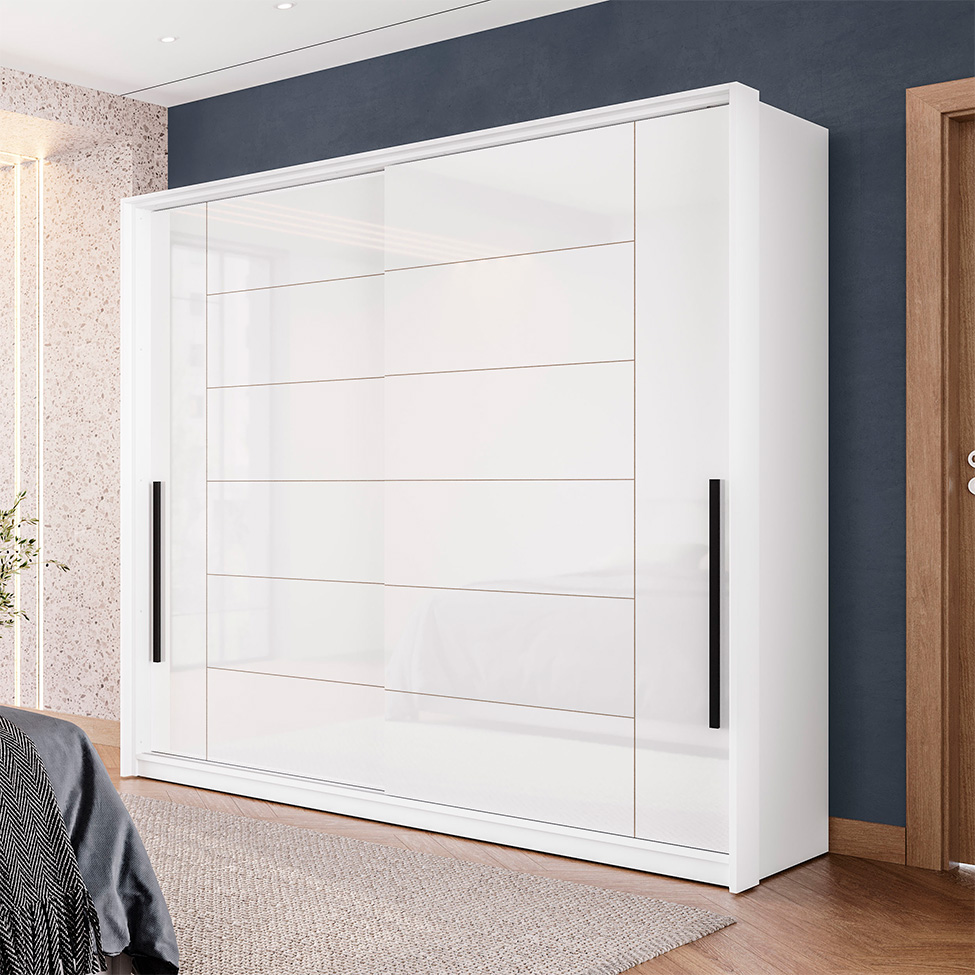 Guarda-Roupa Casal Lisboa 2 Portas 2 Gavetas Branco