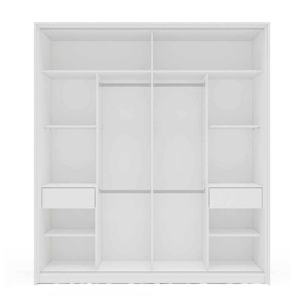 Guarda-Roupa Casal Lisboa 2 Portas 2 Gavetas Branco
