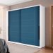 Guarda-Roupa Casal Lisboa 2 Portas 2 Gavetas Branco e Azul
