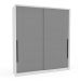 Guarda-Roupa Casal Lisboa 2 Portas 2 Gavetas Branco e Cinza
