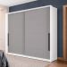 Guarda-Roupa Casal Lisboa 2 Portas 2 Gavetas Branco e Cinza