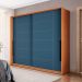 Guarda-Roupa Casal Lisboa 2 Portas 2 Gavetas Freijó e Azul
