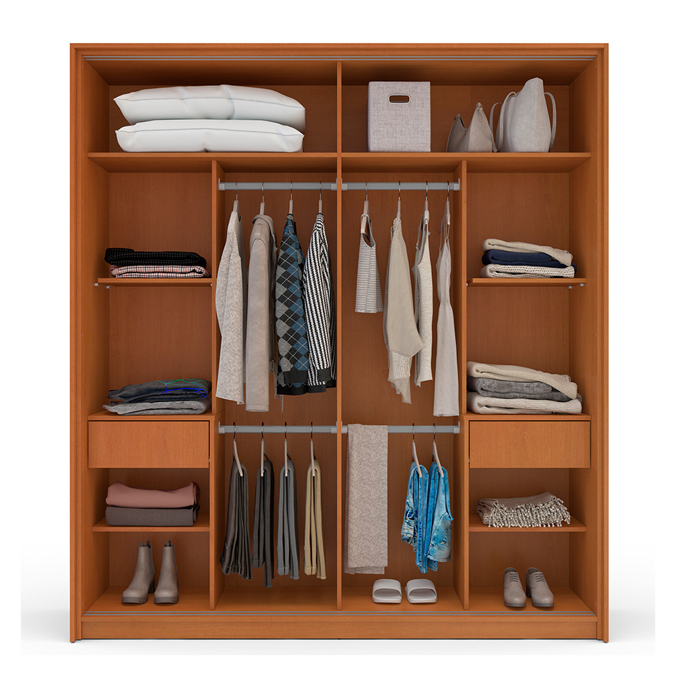 Guarda-Roupa Casal Lisboa 2 Portas 2 Gavetas Freijó e Branco