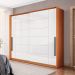 Guarda-Roupa Casal Lisboa 2 Portas 2 Gavetas Freijó e Branco