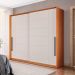 Guarda-Roupa Casal Lisboa 2 Portas 2 Gavetas Freijó e Creme