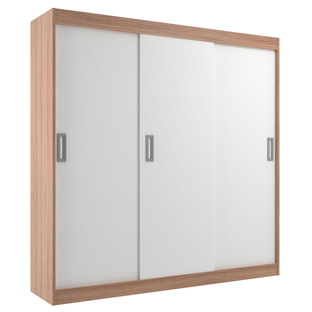 Guarda-Roupa Casal Lisboa 3 Portas 2 Gavetas Branco e Demolição