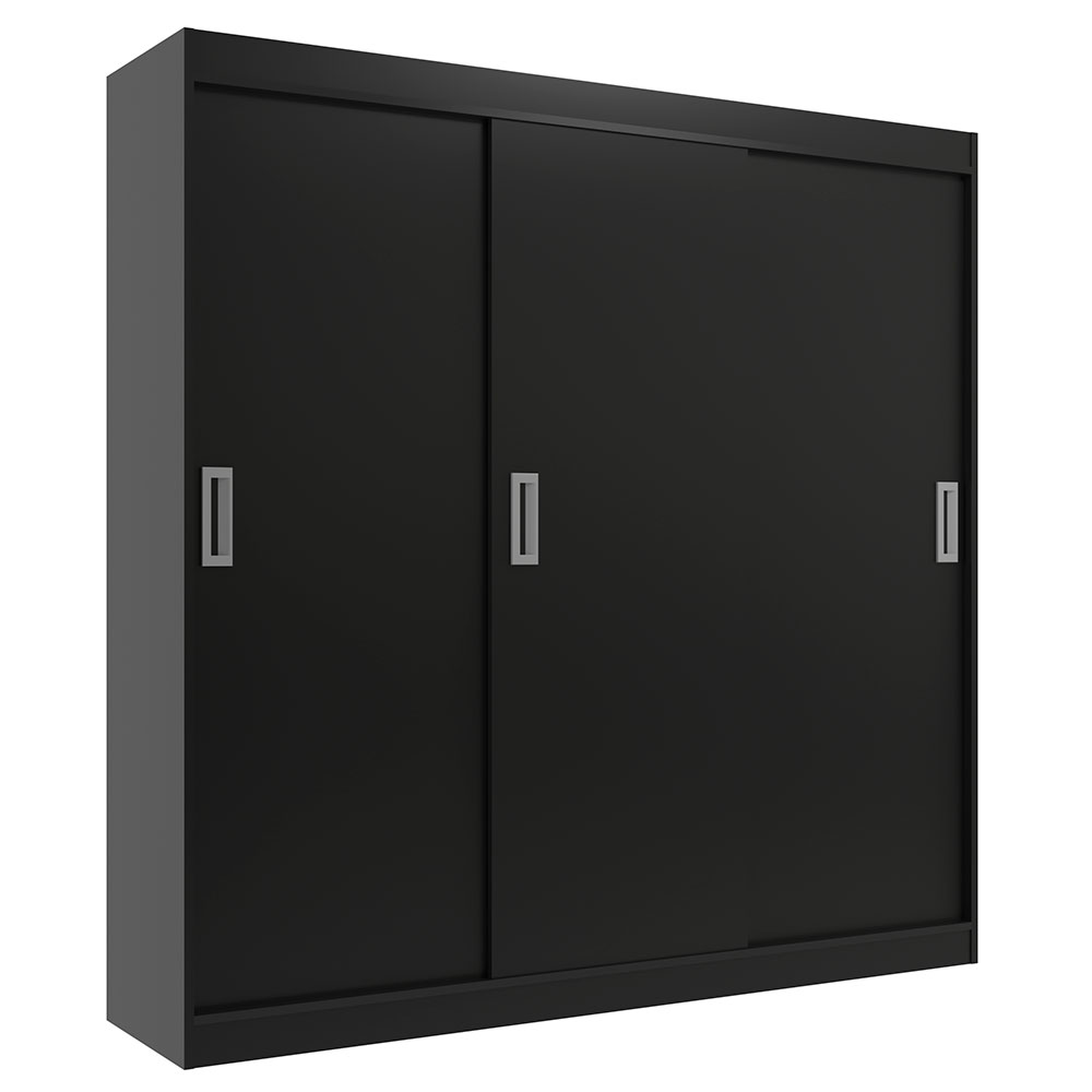 Guarda-Roupa Casal Lisboa 3 Portas 2 Gavetas Preto