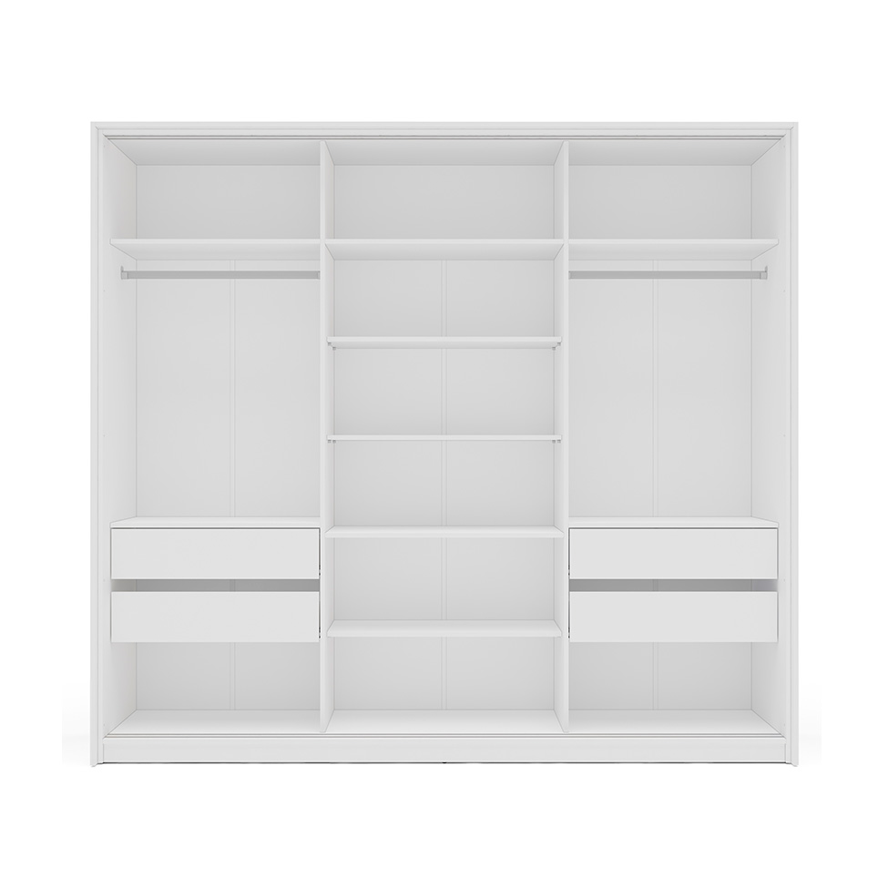 Guarda-Roupa Casal Lisboa 3 Portas 4 Gavetas Branco
