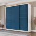 Guarda-Roupa Casal Lisboa 3 Portas 4 Gavetas Branco e Azul