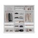 Guarda-Roupa Casal Lisboa 3 Portas 4 Gavetas Branco e Creme