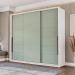Guarda-Roupa Casal Lisboa 3 Portas 4 Gavetas Branco e Verde