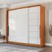 Guarda-Roupa Casal Lisboa 3 Portas 4 Gavetas Freijó e Branco