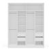 Guarda-Roupa Casal Lisboa 4 Portas 4 Gavetas Branco e Cinza