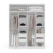 Guarda-Roupa Casal Lisboa 4 Portas 4 Gavetas Branco e Creme