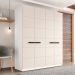 Guarda-Roupa Casal Lisboa 4 Portas 4 Gavetas Branco e Creme