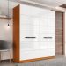 Guarda-Roupa Casal Lisboa 4 Portas 4 Gavetas Freijó e Branco