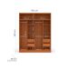 Guarda-Roupa Casal Lisboa 4 Portas 4 Gavetas Freijó e Verde