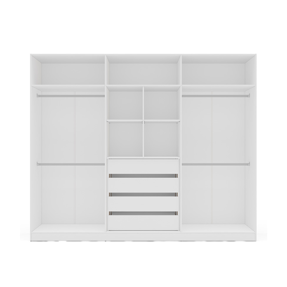Guarda-Roupa Casal Lisboa 6 Portas 4 Gavetas Branco