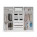 Guarda-Roupa Casal Lisboa 6 Portas 4 Gavetas Branco e Azul