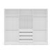 Guarda-Roupa Casal Lisboa 6 Portas 4 Gavetas Branco e Cinza