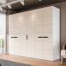 Guarda-Roupa Casal Lisboa 6 Portas 4 Gavetas Branco e Creme