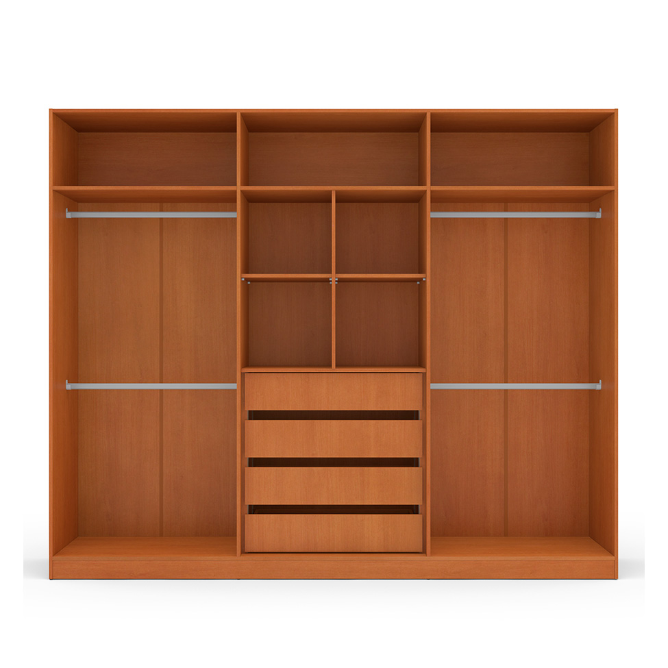 Guarda-Roupa Casal Lisboa 6 Portas 4 Gavetas Freijó e Azul