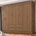 Guarda-Roupa Casal Lite 8 Portas 4 Gavetas Carvalho