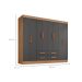Guarda-Roupa Casal Lite 8 Portas 4 Gavetas Cinza e Nature
