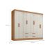 Guarda-Roupa Casal Lite 8 Portas 4 Gavetas Off White e Nature