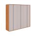 Guarda-Roupa Casal Loop 100% MDF 6 Portas 6 Gavetas Amêndoa e Off White