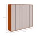 Guarda-Roupa Casal Loop 100% MDF 6 Portas 6 Gavetas Frassino e Off White