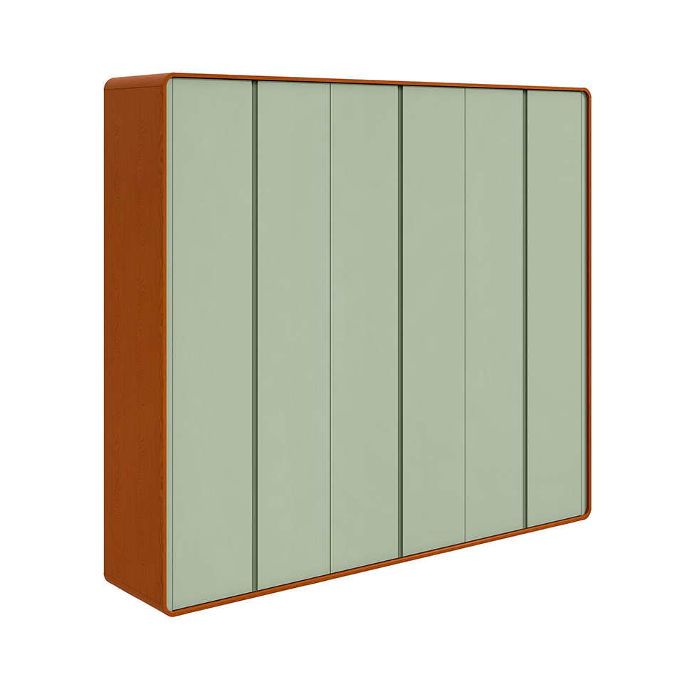 Guarda-Roupa Casal Loop 100% MDF 6 Portas 6 Gavetas Frassino e Sálvia