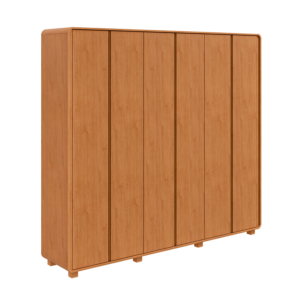 Guarda-Roupa Casal Loop com Pés 6 Portas 6 Gavetas Amêndoa