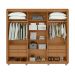 Guarda-Roupa Casal Loop com Pés 6 Portas 6 Gavetas Amêndoa