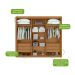 Guarda-Roupa Casal Loop com Pés 6 Portas 6 Gavetas Amêndoa