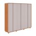 Guarda-Roupa Casal Loop com Pés 6 Portas 6 Gavetas Amêndoa e Off White