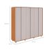 Guarda-Roupa Casal Loop com Pés 6 Portas 6 Gavetas Amêndoa e Off White