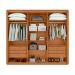 Guarda-Roupa Casal Loop com Pés 6 Portas 6 Gavetas Amêndoa e Sálvia