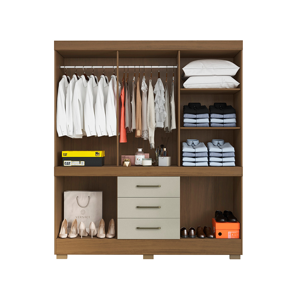 Guarda-Roupa Casal Mônaco 10 Portas 3 Gavetas Atacama e Areia