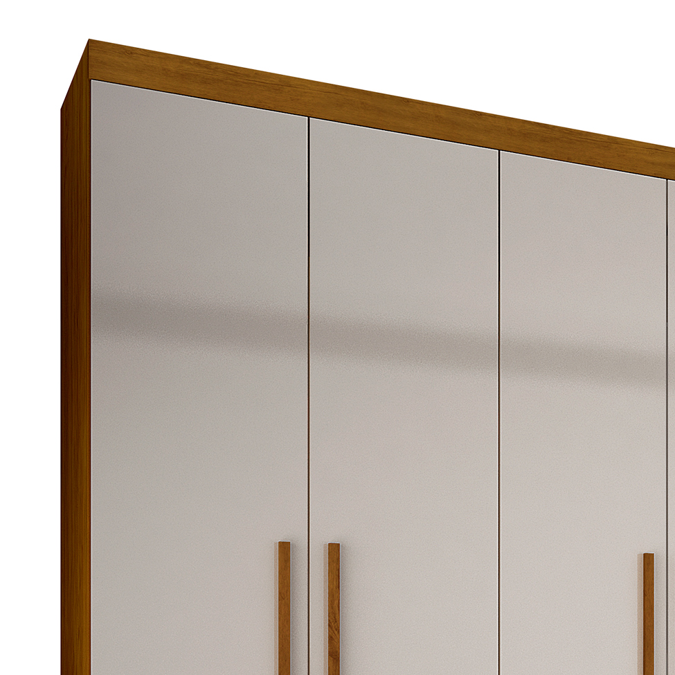 Guarda-Roupa Casal Maceio 6 PT Imbuia e Off White