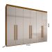 Guarda-Roupa Casal Maceio 6 Portas Imbuia e Off White