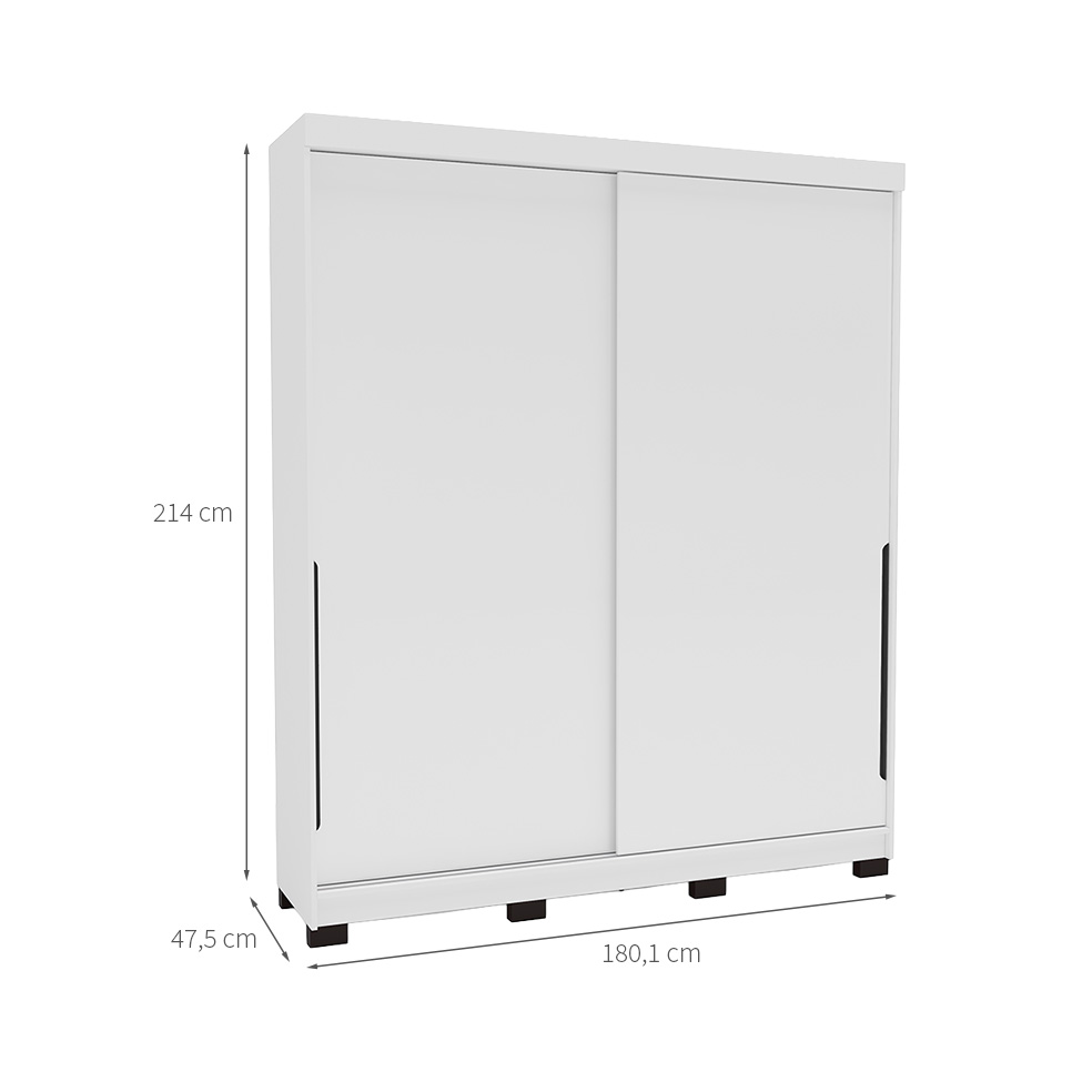Guarda-Roupa Casal Madrid 2 Portas 2 Gavetas Branco