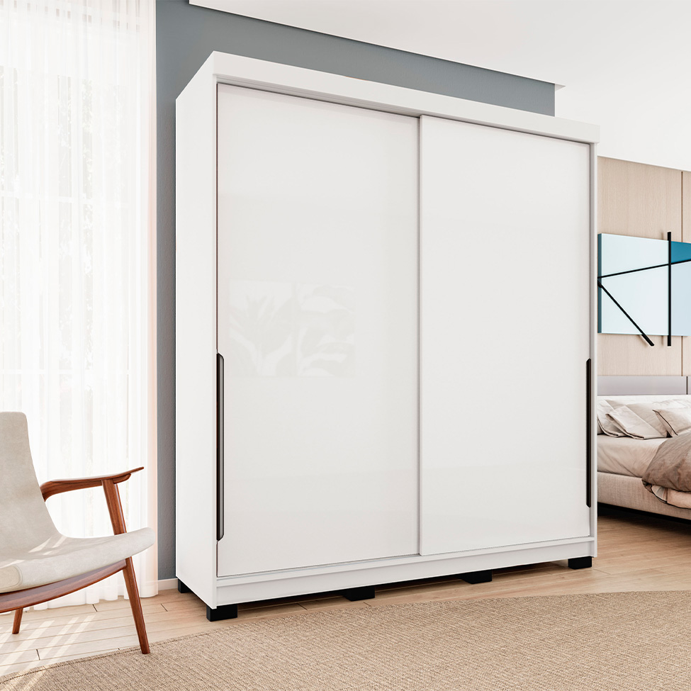 Guarda-Roupa Casal Madrid 2 Portas 2 Gavetas Branco