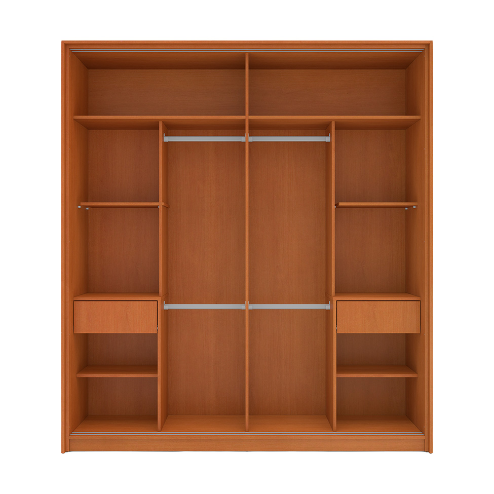 Guarda-Roupa Casal Madrid 2 Portas 2 Gavetas Freijó e Azul