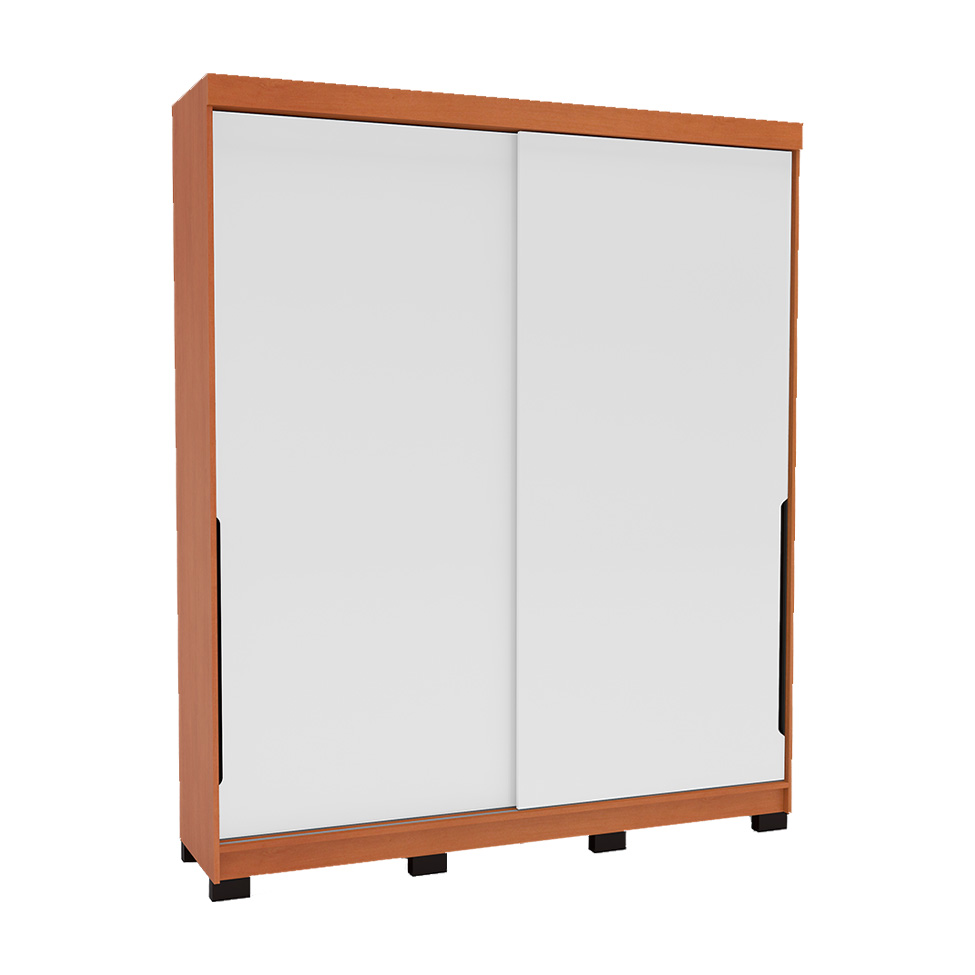 Guarda-Roupa Casal Madrid 2 Portas 2 Gavetas Freijó e Branco