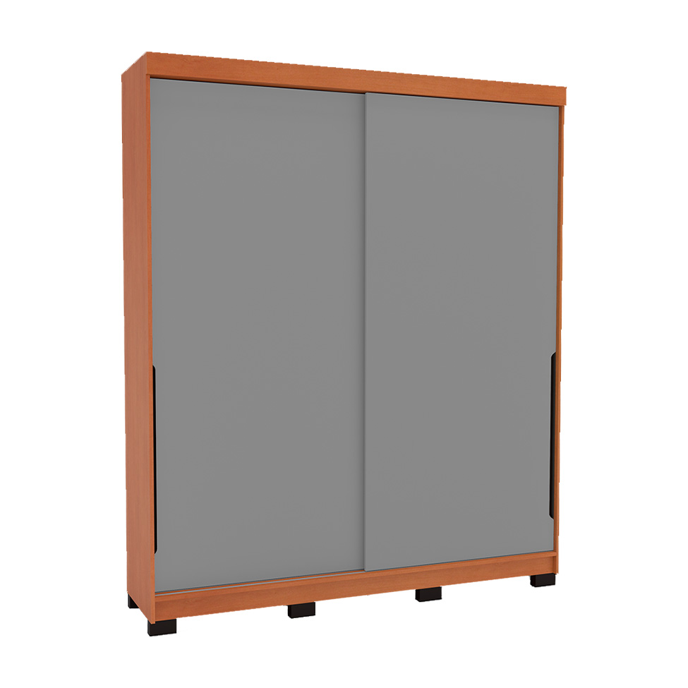 Guarda-Roupa Casal Madrid 2 Portas 2 Gavetas Freijó e Cinza